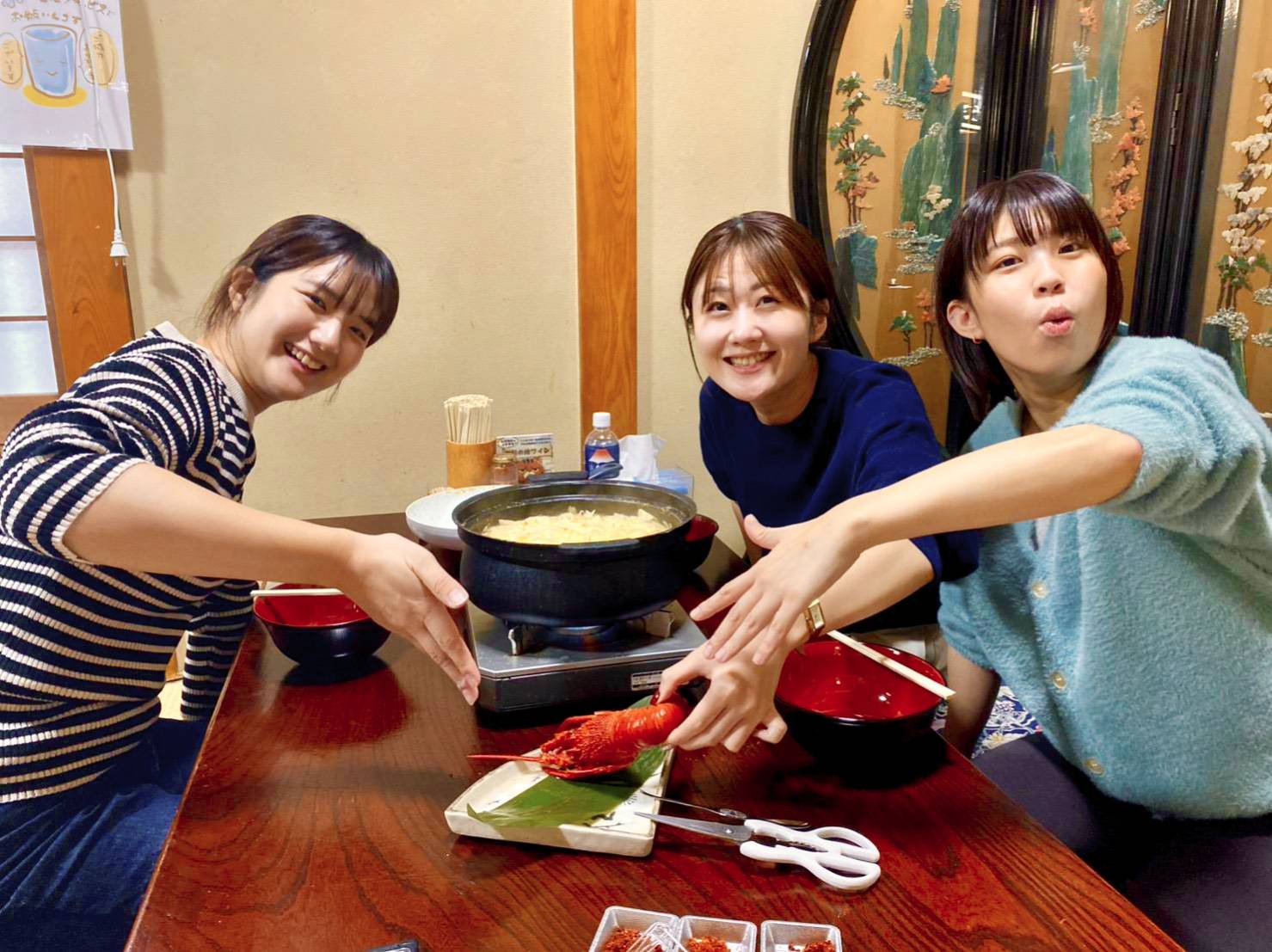 お客様に伊勢海老をサービス