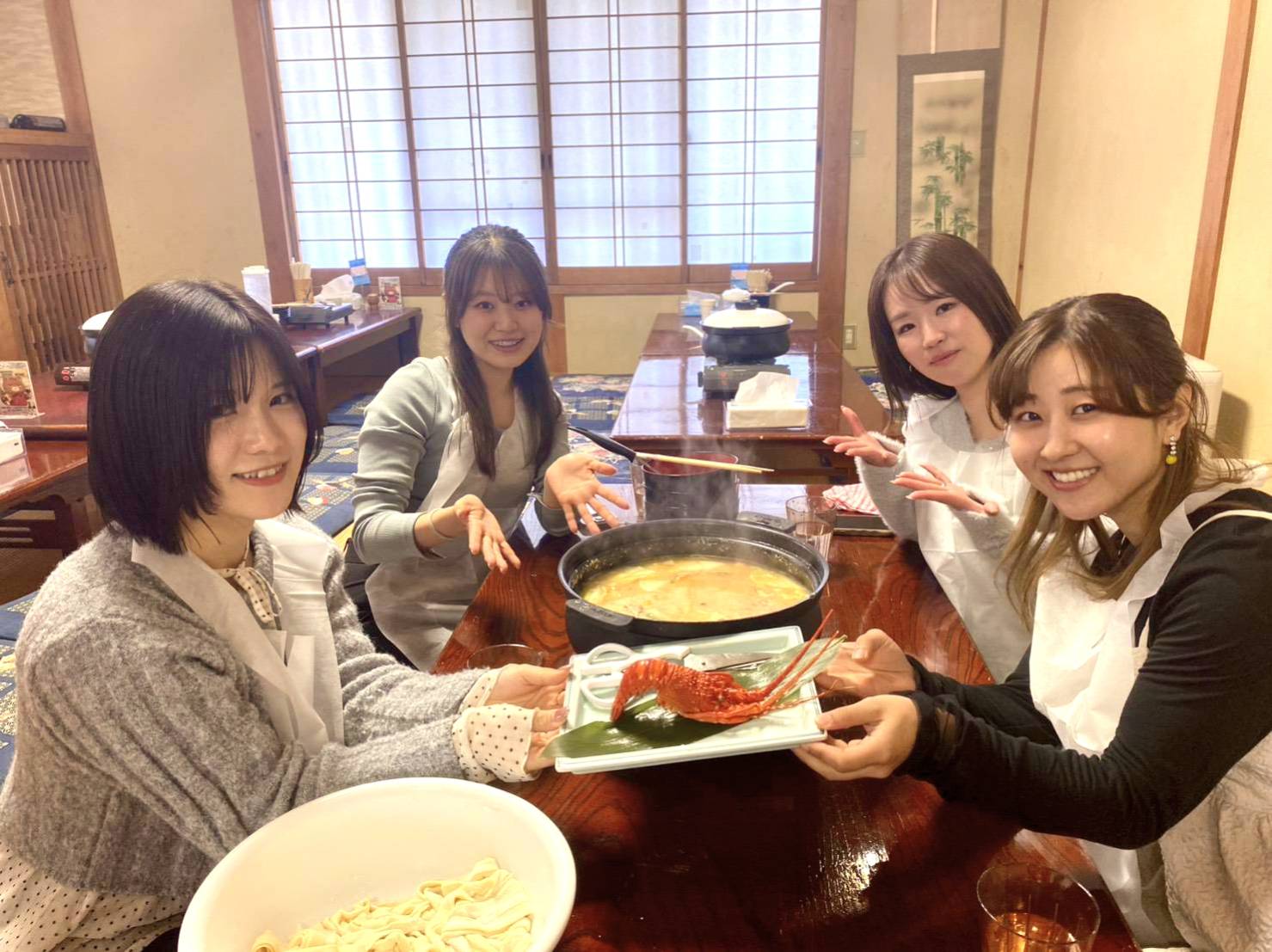 お客様に伊勢海老をサービス